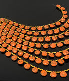 Mohave Orange Copper Turquoise Beads, Gemstone Beads, Wholesale Bulk Beads for DIY Jewelry Making, Jewelry Supplies, 8" Strand