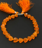 Carnelian Gemstone Beads, Natural Carnelian Trillion Shape Briolette Beads, Jewelry Supplies Bulk Wholesale Beads, 8-10mm, 8" Strand