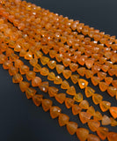 Carnelian Gemstone Beads, Natural Carnelian Trillion Shape Briolette Beads, Jewelry Supplies Bulk Wholesale Beads, 8-10mm, 8" Strand