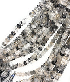 Natural Rutile Beads, Gemstone Beads, Jewelry Supplies for Jewelry Making, Wholesale Beads, Bulk Beads, AAA+ Quality 7-8mm 9" Strand