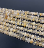 Golden Rutile Beads, Gemstone Beads, Jewelry Supplies for Jewelry Making, Wholesale Beads, Bulk Beads, 7-9mm, 8.25" Strand