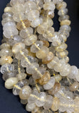 Golden Rutile Beads, Gemstone Beads, Jewelry Supplies for Jewelry Making, Wholesale Beads, Bulk Beads, 7-9mm, 8.25" Strand
