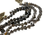 7.5" Gray Moonstone Beads, Gemstone Beads, Trillion Shape Briolette Moonstone Wholesale Beads, Bulk Beads