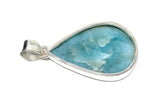 Larimar Pendant, Gemstone Pendant, Bohemian Jewelry, Sterling Silver Pendant, Natural Gemstone Pendant, 51mm X 27.3mm