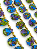 Mohave Copper Turquoise Beads, Gemstone Beads Turquoise Beads, Jewelry Supplies, Bulk Wholesale Beads, 8" Strand