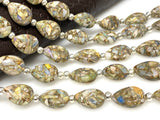Mohave Opal Copper Turquoise Gemstone Beads, Mohave Turquoise Beads, Jewelry Supplies, Bulk Wholesale Beads, 8" Strand