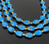 Blue Copper Turquoise Gemstone Beads, Turquoise Beads, Mohave Turquoise Beads, Jewelry Supplies, Bulk Wholesale Beads, 8" Strand