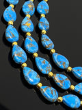 Blue Copper Turquoise Gemstone Beads, Turquoise Beads, Mohave Turquoise Beads, Jewelry Supplies, Bulk Wholesale Beads, 8" Strand