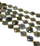 Labradorite Beads - Flower Shape, Gemstone Beads, Wholesale Bulk Beads, Jewelry Supplies for Jewelry Making, 8” Strand