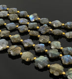 Labradorite Beads - Flower Shape, Gemstone Beads, Wholesale Bulk Beads, Jewelry Supplies for Jewelry Making, 8” Strand