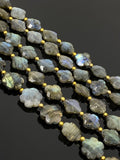 Labradorite Beads - Flower Shape, Gemstone Beads, Wholesale Bulk Beads, Jewelry Supplies for Jewelry Making, 8” Strand