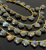 Labradorite Beads - Flower Shape, Gemstone Beads, Wholesale Bulk Beads, Jewelry Supplies for Jewelry Making, 8” Strand