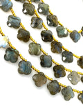 Labradorite Beads - Flower Shape, Gemstone Beads, Wholesale Bulk Beads, Jewelry Supplies for Jewelry Making, 8” Strand