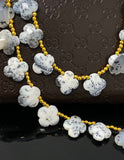 Dendrite Beads - Flower Shape, Gemstone Beads, Jewelry Supplies forJewelry Making, Bulk Beads, 8" Strand
