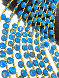 Blue Copper Turquoise Gemstone Beads, Turquoise Beads, Healing Crystal, Mohave Turquoise Beads, Jewelry Supplies, Bulk Beads, 8" Strand