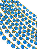 Blue Copper Turquoise Gemstone Beads, Turquoise Beads, Healing Crystal, Mohave Turquoise Beads, Jewelry Supplies, Bulk Beads, 8" Strand