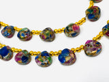 Mohave Multi Gemstone Copper Beads - Tourmaline -Lapis Lazuli- Turquoise , Gemstone Beads, Healing Crystal, Jewelry Supplies, 8" Strand