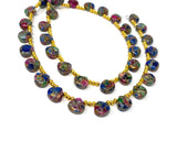 Mohave Multi Gemstone Copper Beads - Tourmaline -Lapis Lazuli- Turquoise , Gemstone Beads, Healing Crystal, Jewelry Supplies, 8" Strand
