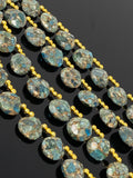 Mohave Neon Apatite Copper Turquoise Beads, Gemstone Beads, Healing Crystal, Apatite Beads, Jewelry Supplies, Bulk Beads, 8" Strand- 17 Pcs