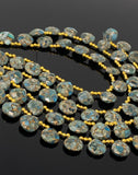 Mohave Neon Apatite Copper Turquoise Beads, Gemstone Beads, Healing Crystal, Apatite Beads, Jewelry Supplies, Bulk Beads, 8" Strand- 17 Pcs