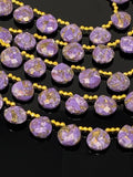 Mohave Turquoise Beads, Purple Copper Turquoise Gemstone Beads, Wholesale Bulk Beads for DIY Jewelry Making, Jewelry Supplies, 8" Strand