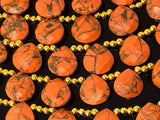 Mohave Orange Copper Turquoise Beads, Gemstone Beads, Wholesale Bulk Beads for DIY Jewelry Making, Jewelry Supplies, 8" Strand