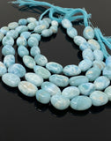 Larimar Gemstone Beads, Genuine Dominican Republic Larimar Beads - AAA Quality, Jewelry Supplies, Healing Crystal, 10x6.5mm - 19x13mm