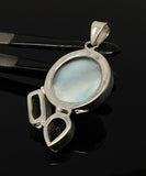 Gemstone Pendant - Larimar, Smokey Quartz and Green Amethyst , Bohemian Jewelry, Larimar Pendant, Sterling Silver Jewelry
