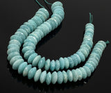 Amazonite Gemstone Beads - German Cut, Amazonite Saucer Beads, Bulk Wholesale Beads, Amazonite Disc Beads, 10-15mm, 8" Strand