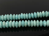 Amazonite Gemstone Beads - German Cut, Amazonite Saucer Beads, Bulk Wholesale Beads, Amazonite Disc Beads, 10-15mm, 8" Strand
