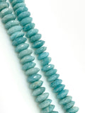 Amazonite Gemstone Beads - German Cut, Amazonite Saucer Beads, Bulk Wholesale Beads, Amazonite Disc Beads, 10-15mm, 8" Strand