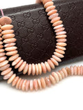8" Natural Pink Opal Gemstone Beads, German Cut Pink Opal Saucer Beads, Bulk Wholesale Beads, 8-14mm