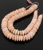 8" Natural Pink Opal Gemstone Beads, German Cut Pink Opal Saucer Beads, Bulk Wholesale Beads, 8-14mm