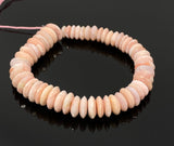 8" Natural Pink Opal Gemstone Beads, German Cut Pink Opal Saucer Beads, Bulk Wholesale Beads, 8-14mm
