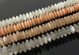Natural Moonstone Gemstone Beads - German Cut Saucer Beads, Bulk Wholesale Beads, 8- 13mm, 8" Strand