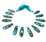 Natural Copper Turquoise Gemstone Beads, Jewelry Supplies for Jewelry Making, Wholesale Beads, Bulk Beads, 8” Strand/ 12 Pcs