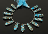 Natural Copper Turquoise Gemstone Beads, Jewelry Supplies for Jewelry Making, Wholesale Beads, Bulk Beads, 8” Strand/ 12 Pcs
