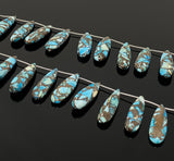 Natural Copper Turquoise Gemstone Beads, Jewelry Supplies for Jewelry Making, Wholesale Beads, Bulk Beads, 8” Strand/ 12 Pcs