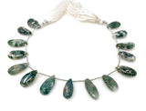 Natural Moss Agate Gemstone Beads, Jewelry Supplies for Jewelry Making, Wholesale Beads, Bulk Beads, 8” Strand/ 13-14Pcs