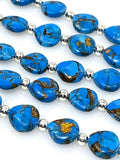 Mohave Blue Copper Turquoise Gemstone Beads, Turquoise Beads, Wholesale Bulk Beads for DIY Jewelry Making, Jewelry Supplies, 20 Pcs
