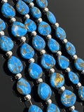 Mohave Blue Copper Turquoise Gemstone Beads, Turquoise Beads, Wholesale Bulk Beads for DIY Jewelry Making, Jewelry Supplies, 20 Pcs