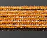 16.5” Natural Orange Songea Sapphire Gemstone Beads - Micro Faceted AAA+ Quality, Gemstone Beads, 2.5mm - 3.5mm