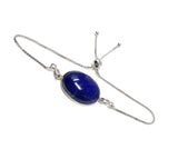 Lapis Lazuli Gemstone Bracelet, Sterling Silver Bolo Bracelet, AAA Quality Lapis Lazuli Bracelet, Gifts for Her