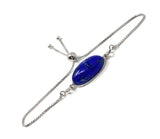 Lapis Lazuli Gemstone Bracelet, Sterling Silver Bolo Bracelet, AAA Quality Lapis Lazuli Bracelet, Gifts for Her