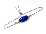 Lapis Lazuli Gemstone Bracelet, Sterling Silver Bolo Bracelet, AAA Quality Lapis Lazuli Bracelet, Gifts for Her