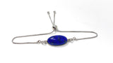 Lapis Lazuli Gemstone Bracelet, Sterling Silver Bolo Bracelet, AAA Quality Lapis Lazuli Bracelet, Gifts for Her
