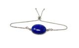 Lapis Lazuli Gemstone Bracelet, Sterling Silver Adjustable Bracelet, AAA Quality Lapis Lazuli Bracelet, Gifts for Her
