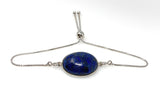 Lapis Lazuli Gemstone Bracelet, Sterling Silver Bolo Bracelet, AAA Quality Lapis Lazuli Bracelet, Gifts for Her