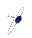 Lapis Lazuli Gemstone Bracelet, Sterling Silver Bolo Bracelet, AAA Quality Lapis Lazuli Bracelet, Gifts for Her