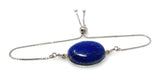 Lapis Lazuli Gemstone Bracelet, Sterling Silver Bolo Bracelet, AAA Quality Lapis Lazuli Bracelet, Gifts for Her